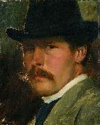 Paul Raud Self-Portrait with a Hat Germany oil painting artist
